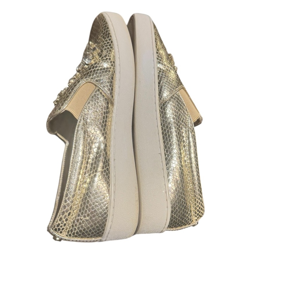 Michael Kors Gold Embellished Slip-On Sneakers - Picture 9 of 15